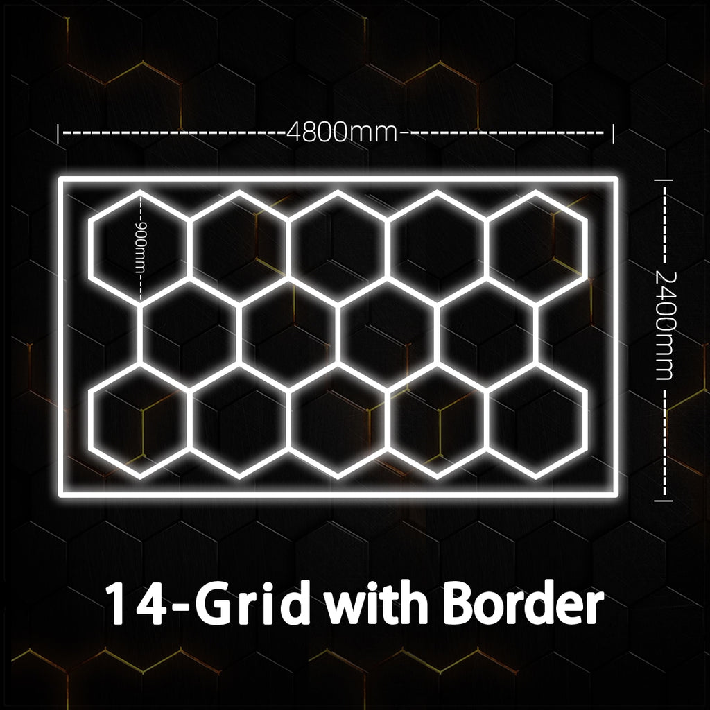 14 Grid Hexagon Light Set with Border