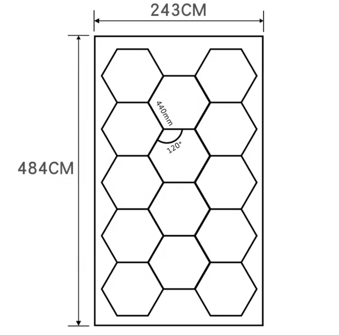 14 Grid Hexagon Light Kit with Border