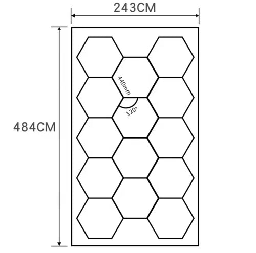 14 Grid Hexagon Light Kit with Border